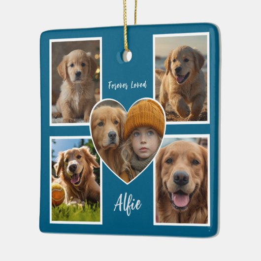 ペット悔やみや弔慰5フォトコラージュ セラミックオーナメント (左)