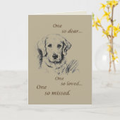 ペット悔やみや弔慰、ドッグスケッチ カード (黄色い花)