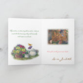 ペット悔やみや弔慰、庭の猫、メッセカスタムージ カード (内部)