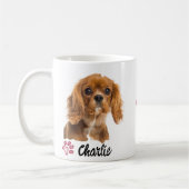 ペット愛カスタム者の写真と名前のギフトモダンー コーヒーマグカップ (左)