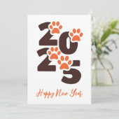 ペット愛シンプル人の幸せな新年のカード2025 シーズンカード (スタンド正面)