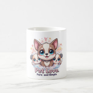 ペット愛ピュアとシンプルマグかわいい子犬の恋人 コーヒーマグカップ