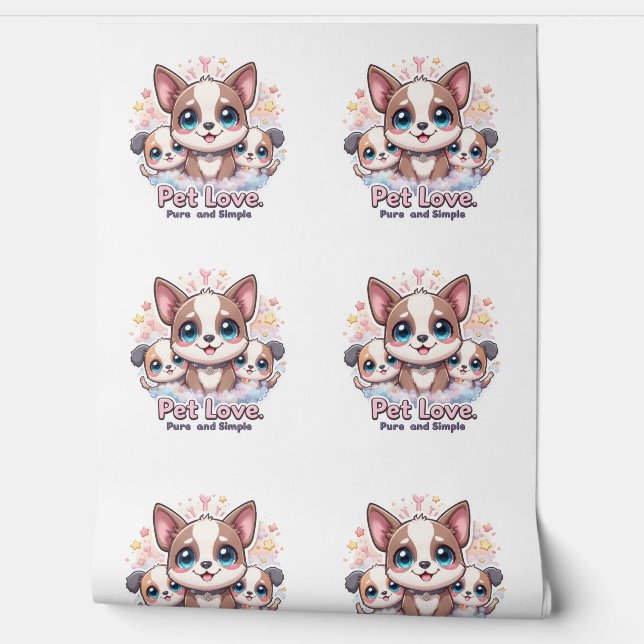 ペット愛ピュアシンプルと可愛い子犬の壁壁画 壁紙 (ほどく)