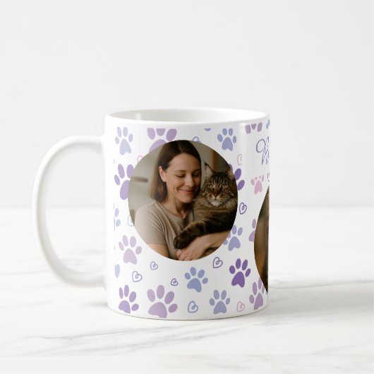 ペット愛好家のためのカスタマイズ可能な写真ポープリントマグ コーヒーマグカップ (左)