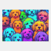 ペット愛好家のためのトレンディー犬のパターン ラッピングペーパーシート (正面2)