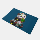 ペット愛好家のためのパンダの木のクリスマスライトクリスマス ドアマット (アングル)