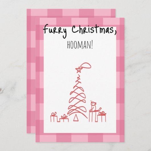 ペット愛好家のための毛皮のクリスマスカード シーズンカード (正面/裏面)