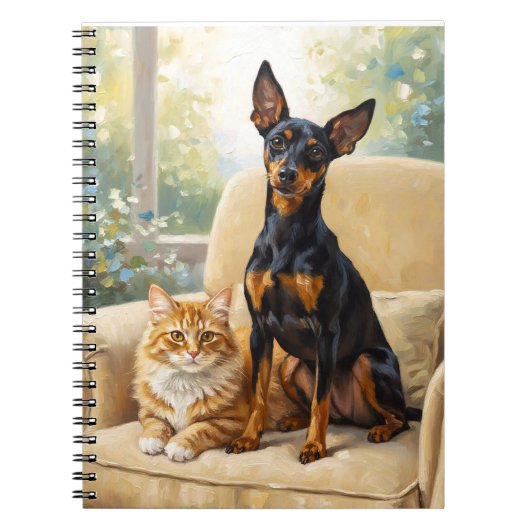 ペット愛好家のノート - 犬猫油絵ジャーナル ノートブック (正面)