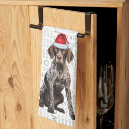 ペット愛好家の休日 ショートヘアード・ポインター 犬のクリスマス キッチンタオル