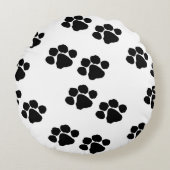ペット所有者のための足のプリント ラウンドクッション (正面)