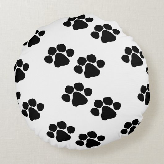 ペット所有者のための足のプリント ラウンドクッション (裏面)