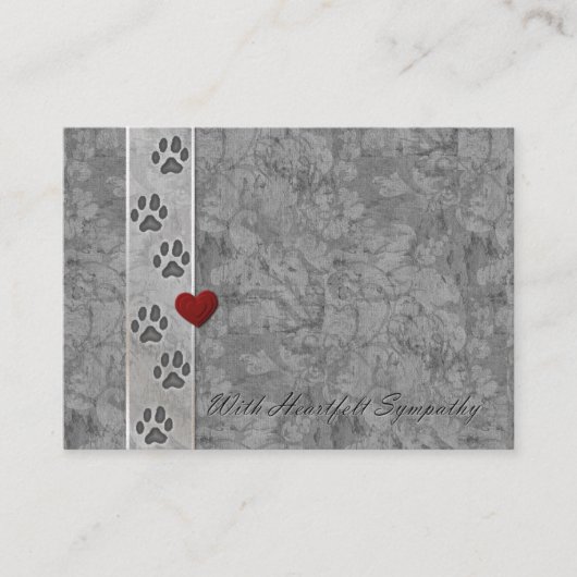 ペット損失の悔やみや弔慰の名刺 名刺 (正面)