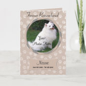 ペット損失犬または猫の記念物の発表 案内状 (正面)