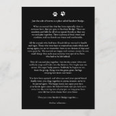 ペット損失記念ペット犬同情カード プログラム (裏面)