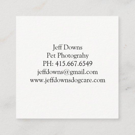 ペット撮カスタム影コラージュ スクエア名刺 (裏面)