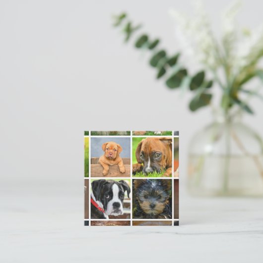 ペット撮カスタム影コラージュ スクエア名刺 (スタンド正面)