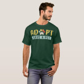 ペット救の猫と犬の動物の救出を受け入れる Tシャツ (正面フル)