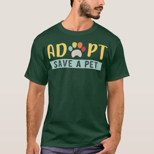 ペット救の猫と犬の動物の救出を受け入れる Tシャツ (正面)