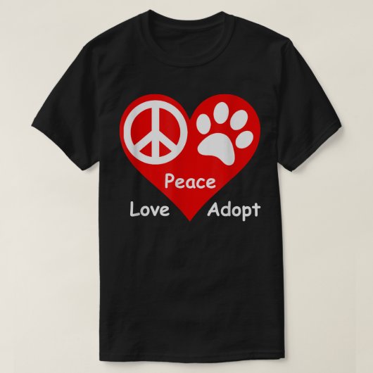 ペット救助犬猫を飼う平和愛  Tシャツ (デザイン正面)