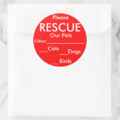 ペット救助用ステッカー ラウンドシール (バッグ)