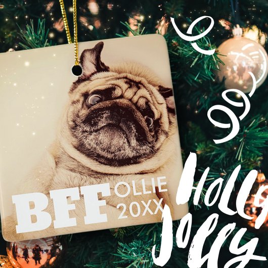 ペット最高のフレンズフォーエバーシンプルモダン写真 セラミックオーナメント