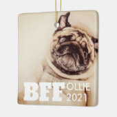 ペット最高のフレンズフォーエバーシンプルモダン写真 セラミックオーナメント (左)