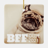 ペット最高のフレンズフォーエバーシンプルモダン写真 セラミックオーナメント (裏面)