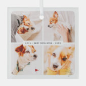 ペット最高のメモリドッグエバモダンー写真コラージュ ガラスオーナメント (正面)