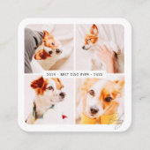 ペット最高のメモリドッグエバモダンー写真コラージュ スクエア名刺 (正面)
