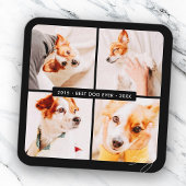 ペット最高のメモリドッグエバモダンー写真コラージュ スクエア名刺