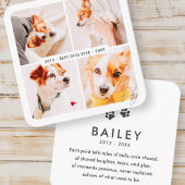 ペット最高のメモリドッグエバモダンー写真コラージュ スクエア名刺