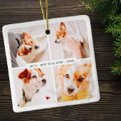 ペット最高のメモリドッグエバモダンー写真コラージュ セラミックオーナメント