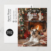 ペット歓迎の不動産クリスマス犬 ポストカード (正面/裏面)