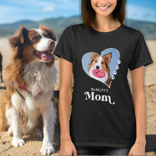 ペット母カスタムの写真ハートポー犬の恋人をプリント Tシャツ