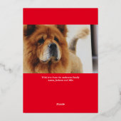 ペット毛皮と明るい金ゴールドドットフォイルホリデーカード 箔シーズンカード (裏面)