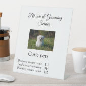 ペット気にグルーミングサービス名アドレスの追加文字 台座サイン (インサイチュ)