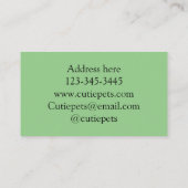 ペット気にグルーミングサービス名アドレスの追加文字 名刺 (裏面)