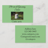 ペット気にグルーミングサービス名アドレスの追加文字 名刺 (正面/裏面)