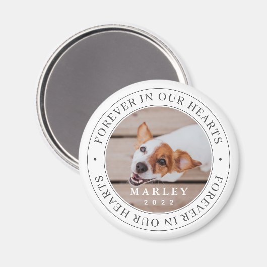 ペット永遠に私たちのハートモダン写真 マグネット (正面/裏面)
