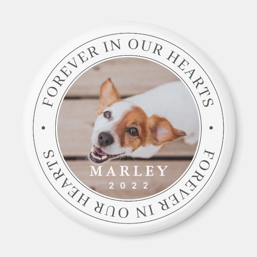 ペット永遠に私たちのハートモダン写真 マグネット (正面)