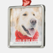ペット永遠に私たちのハートモダン写真 メタルオーナメント (左)
