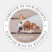 ペット永遠に私たちのハートモダン写真 ラウンドシール (正面)