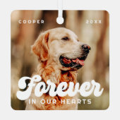 ペット永遠に私たちのハートヴィンテージ写真 メタルオーナメント (裏面)