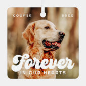 ペット永遠に私たちのハートヴィンテージ写真 メタルオーナメント (正面)