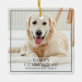 ペット永遠に私たちのハート写真記念 セラミックオーナメント (正面)