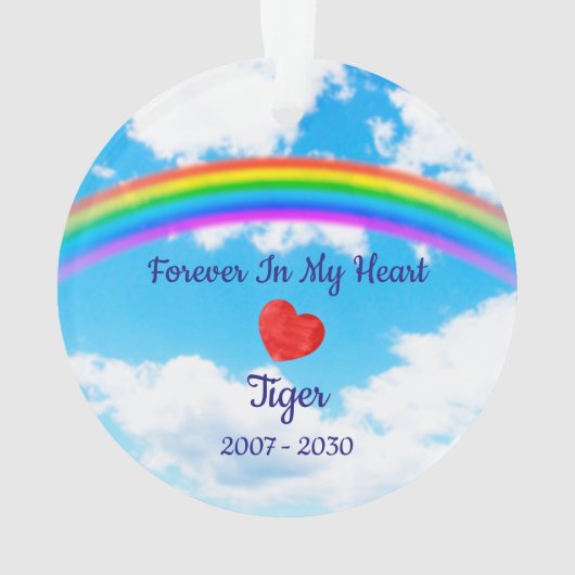 ペット永遠に私たちのハート猫写真 オーナメント (裏面)