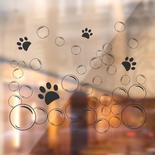 ペット洗浄泡の黒い色の輪郭 ウィンドウサイン (シート2)