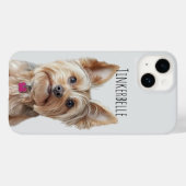 ペット淡い色のの画像とグレーの電話カバー Case-Mate iPhoneケース (裏面 (横))