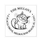 ペット熱狂する猫テーマ セルフインキングスタンプ (デザイン)