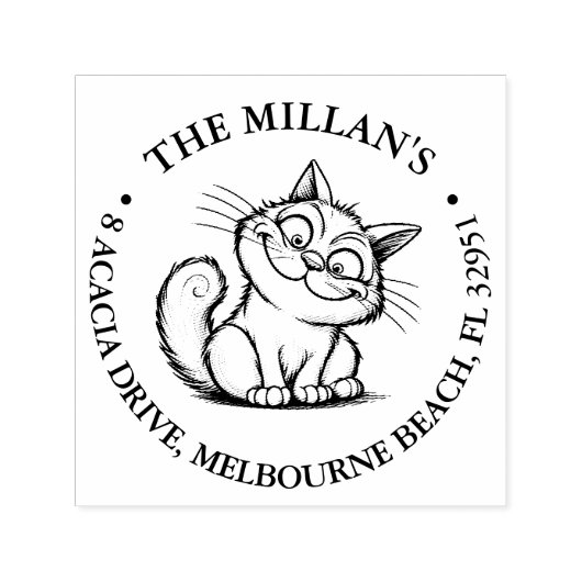 ペット熱狂する猫テーマ セルフインキングスタンプ (デザイン)